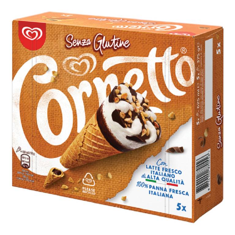 ALGIDA CORNETTO S/GLUT 5X75G