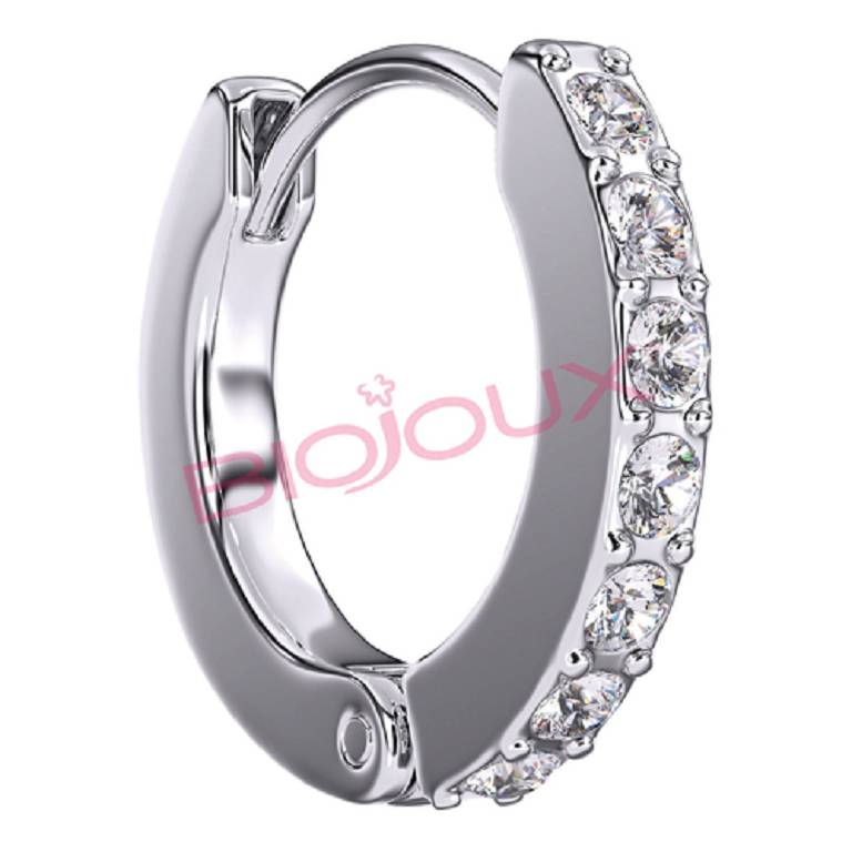 ORECCHINI WHITE CRYSTAL HOOP